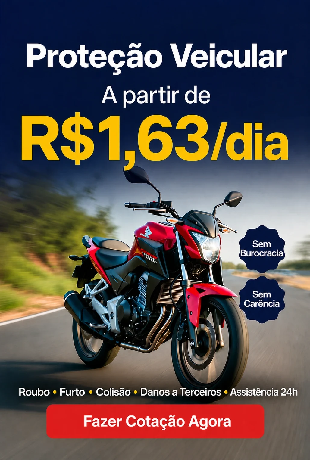 Proteção de Moto a partir de R$ 49,90 por mês